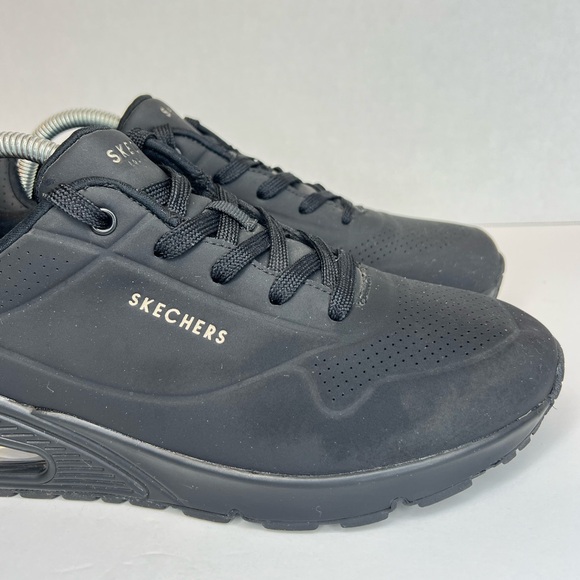 Sketchers Uno-Stand On Air Womens Sz 10M All Black 73690 Superb Barely Worn! - Picture 3 of 16